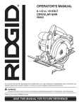 RIDGID R8452 Operator`s manual