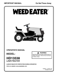 Weed Eater 96016000100 Operator`s manual