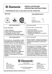 Dometic NDR1062 Operating instructions