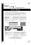 Roland HPi-5 Owner`s manual