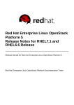 Red Hat Enterprise Linux OpenStack Platform 5 Release Notes for