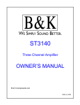 B&K ST3140 Owner`s manual