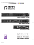 MOTU Digital Timepiece Instruction manual
