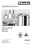 Miele Gas cooktop Operating instructions