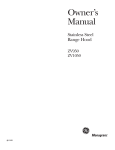 Monogram ZV1050 Owner`s manual