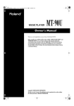 Roland MT-90U Owner`s manual