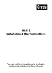 H151E Installation & User Instructions - ImageBank