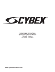 CYBEX Eagle Incline Press Service manual