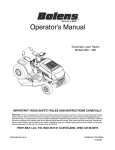 Bolens TRANSMATIC LAWN TRACTOR 660 Operator`s manual