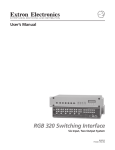 Extron electronics RGB 320 Operating instructions