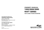 Whistler PI-3000 Owner`s manual