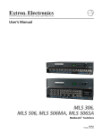 Extron electronics MLS 506SA Operating instructions