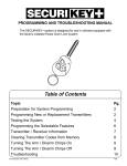 Audiovox SECURIKEY+ Programming instructions