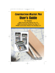 Calculated Industries 4030 CONSTRUCTION MASTER PRO LT User`s guide