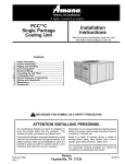 Amana PCC**C Unit installation