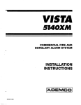 ADEMCO Alpha Vista Console User`s manual