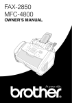 Brother IntelliFAX MFC Owner`s manual
