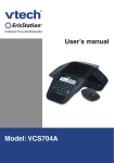 VTech VCS704A User`s manual