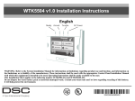 DSC WTK5504 Installation manual