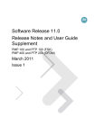 Software Release 11.0 Release Notes and User Guide Supplement