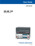 Extron electronics 3G-AE 100 User guide