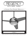 Regency Fan Regulator Owner`s manual