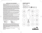 Salton CKM25 Owner`s manual