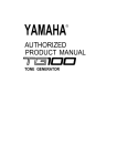 Yamaha TG100 Product manual