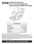 Ryobi R10632 Operator`s manual