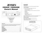 Audiovox CD2620SE Owner`s manual
