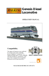 MTH Electric Trains Genesis Diesel Locomotive Operator`s manual