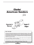 Clarke Super E Edger Operator`s manual