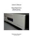 Muse electronics Model Eleven Owner`s manual