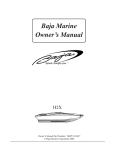 Baja Marine Performance H2X Owner`s manual