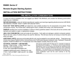 RS800 Series II Remote Engine Starting System INSTALLATION