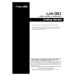 Roland UA-30 Owner`s manual
