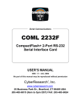 CyberResearch COML 2232F User`s manual
