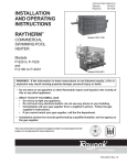 Raypak Raytherm 1287-1758, 2100-4001 Operating instructions