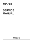 Canon MultiPASS F20 Service manual