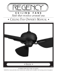 Regency Fan Bimini Owner`s manual