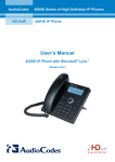 AudioCodes 420HD User`s manual