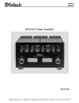 McIntosh MC2102 Owner`s manual