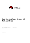 Red Hat CERTIFICATE 8.0 RELEASE NOTES Installation guide