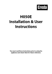 H050E Installation & User Instructions
