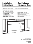 Sears Microwave Oven Installation guide