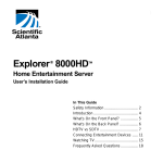 Scientific Atlanta Explorer 8000HD Installation guide