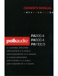 Polk Audio PA1100.5 Owner`s manual