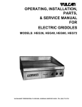 Vulcan-Hart EG60 Service manual