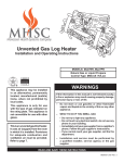 Monessen Hearth MJ27NR Operating instructions