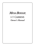 Mesa/Boogie M9 Carbine Owner`s manual